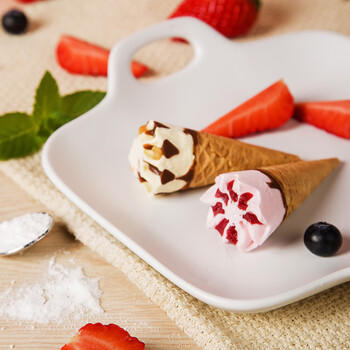 伊利巧乐兹MINI（香草+草莓）口味脆筒冰淇淋20克/支*8支 /水饮冲调 /冰淇淋 /脆筒冰淇淋 商品图4