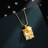 油画风金框向日葵项链复古优雅淡水珍珠花朵颈链新款项饰P02904 商品缩略图1