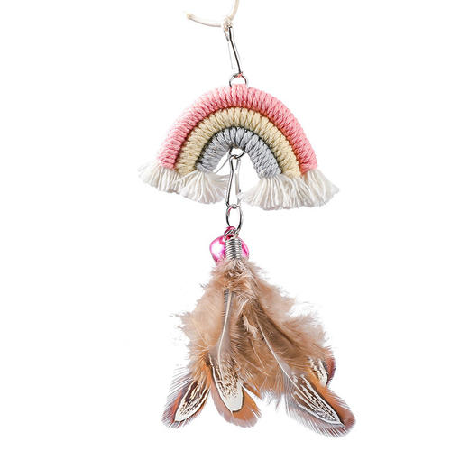 爆款新品自嗨逗猫挂门彩虹秋千弹力粘扣逗猫棒夹门悬挂猫咪解闷用 商品图4