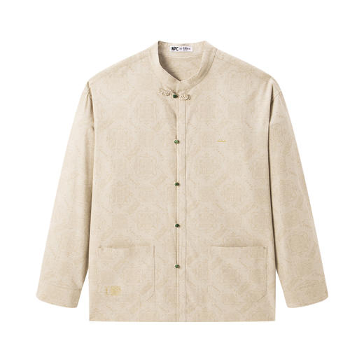 NPC潮牌周年【限定】亚麻棉混纺【八方纳财】盘扣衬衫男复古NP57SH20 商品图6