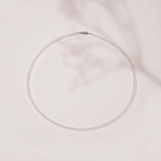 彩云系列 S925银淡水珍珠项链 3-4mm 商品图4