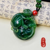 和田玉-碧玉灵猴吊坠 商品缩略图0