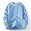 秋款上新！【经典款式，舒适有型！】男装秋冬新款 套头圆领镶色编织款长袖毛衣 男士保暖休闲针织衫-QB 商品缩略图3