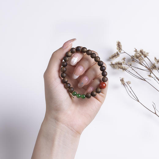 xy0506沉香+南红碧玉平安多财手串 商品图8