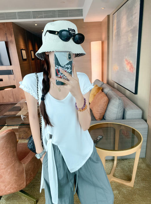 <曾小咸推荐>小个子高腰休闲垂感九分灯笼裤子 商品图9