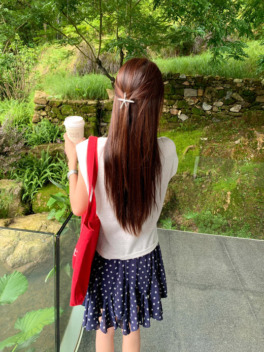 【110元任选2件】最后一波现货！米白色绑带小飞袖短袖 or 藏蓝色波点百褶裙 商品图6