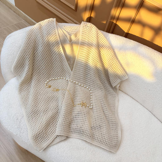 S·Y·C【秘境】羊绒 时尚气质镂空外搭针织披肩R25087 商品图1