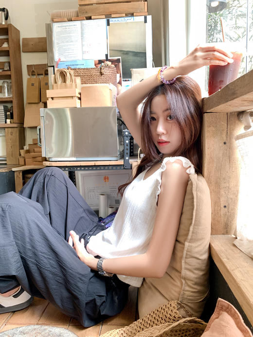 <曾小咸推荐>小个子高腰休闲垂感九分灯笼裤子 商品图8