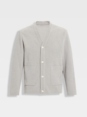 callisto浅暖调海豚灰V领开衫外套