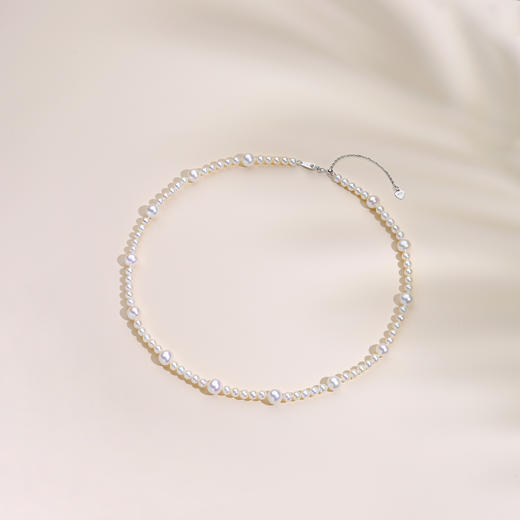 音韵系列 S925银 淡水珍珠项链 4-4.5/6.5-7mm 商品图10