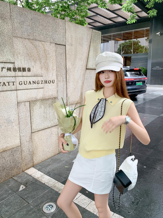 <曾小咸推荐>黄色丝巾针织背心 日常119.99 立减60 秒杀59.99！工装半身裙 日常139.99 立减80 秒杀79.99！ 商品图6