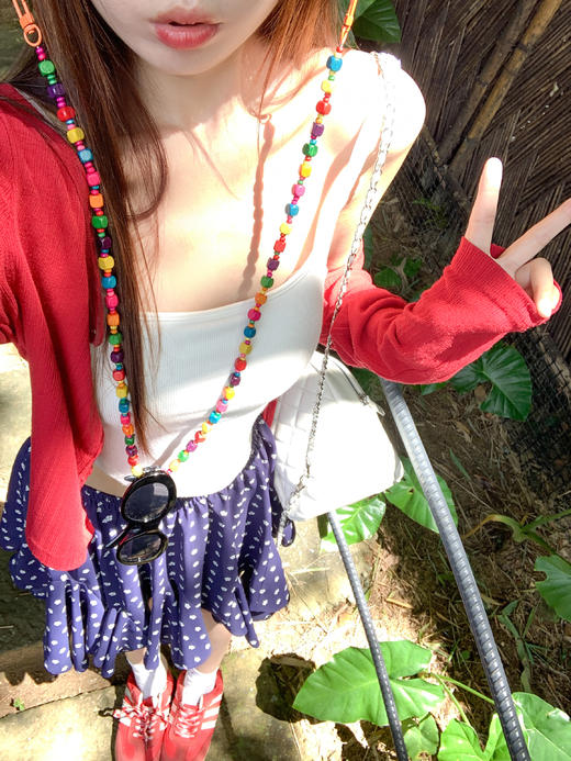 【110元任选2件】最后一波现货！米白色绑带小飞袖短袖 or 藏蓝色波点百褶裙 商品图14