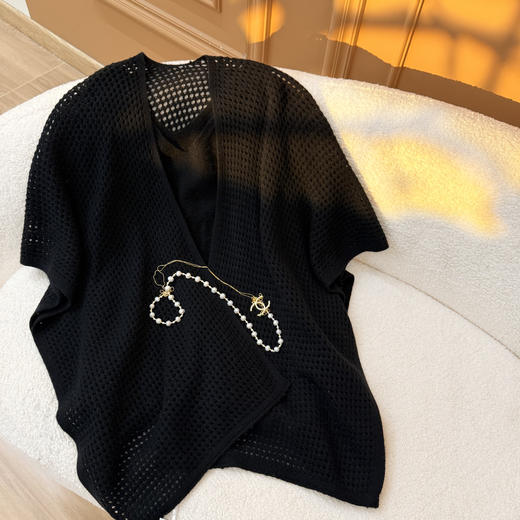 S·Y·C【秘境】羊绒 时尚气质镂空外搭针织披肩R25087 商品图3