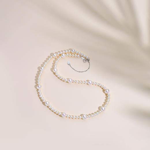 音韵系列 S925银 淡水珍珠项链 4-4.5/6.5-7mm 商品图2