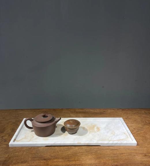 汉白玉雕琢长方形浅盘，顺丰包邮 商品图0