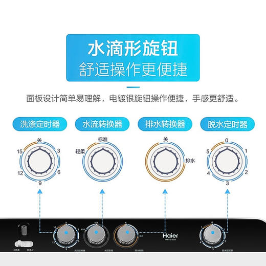 海尔洗衣机15公斤kg半自动双缸双筒老式脱水机家波轮大容量828S 商品图2
