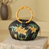 国风包手提斜跨，刺绣南瓜包女包竹节手提包枫叶刺绣QB-秋枫竹青 商品缩略图4