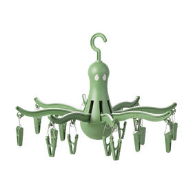 IKEA 悬挂式晾衣架带16个衣夹 绿色