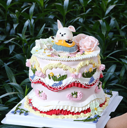 复古裱花小兔子蛋糕 商品图0