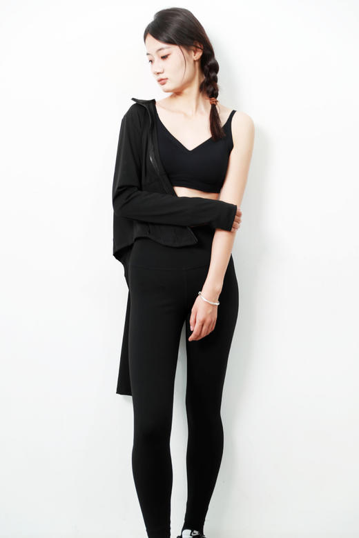 鱼骨束腰设计，全拉链+半拉链一起。很迷人很好看瑜伽上衣C081066 商品图0