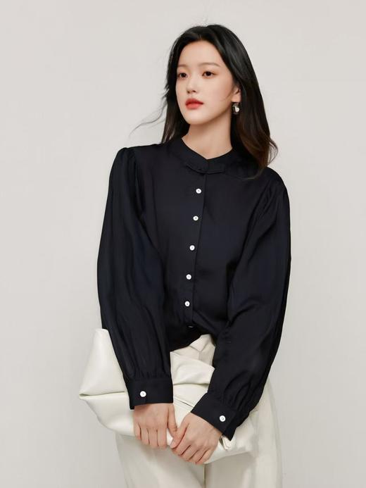 【早秋特卖】5039棉➕天丝大袖口立领盘扣长袖衬衫-喜出 商品图1