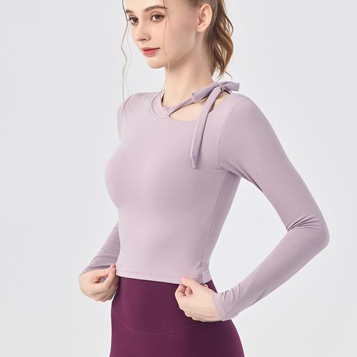 【带胸垫】高级感女 带胸垫单肩镂空百搭瑜伽运动长袖BMMZ-375 商品图2