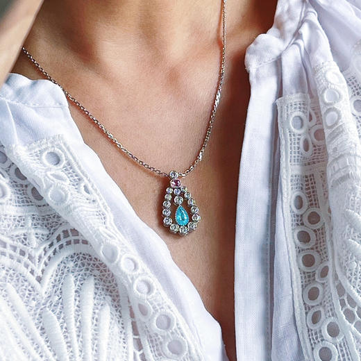 BY EVITA系列 18K镶钻石、蓝宝石和帕拉依巴 项链 商品图1