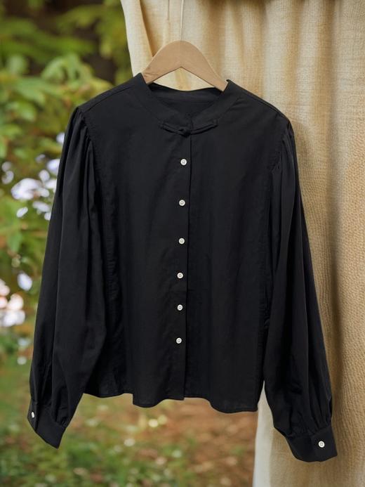 【早秋特卖】5039棉➕天丝大袖口立领盘扣长袖衬衫-喜出 商品图2