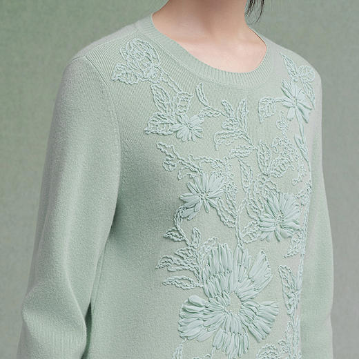 【林栖设计小店】【现货】绵羊毛连衣裙盘带绣舒适优雅百搭2025秋季新款毛织长裙女1953046 商品图3