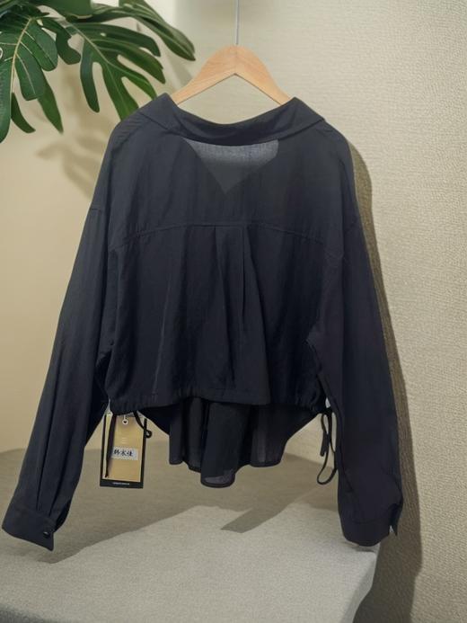 【早秋特卖】2569v领天丝麻浅长后短v领长袖衬衫-喜出 商品图2