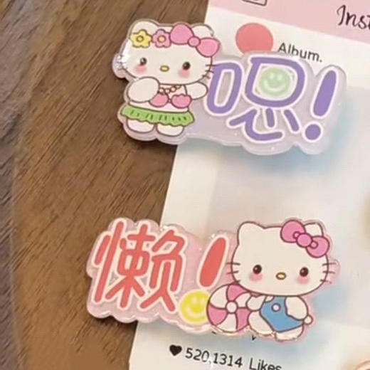 【醒粉福利8.9元10个】搞怪糖果色文字猫咪发夹日系10个 甜美百搭少女风侧边鸭嘴夹发卡发饰 商品图5