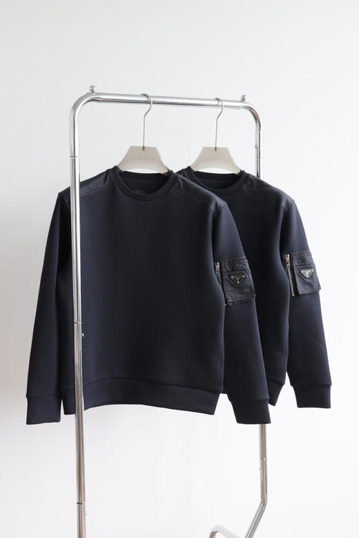 P.R.D 25秋季新款 宽松尼龙拼接 圆领卫衣 WY897 商品图3