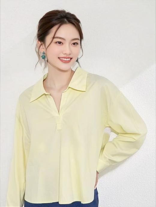 【早秋特卖】9525 100%棉v领长袖衬衫-喜出 商品图2