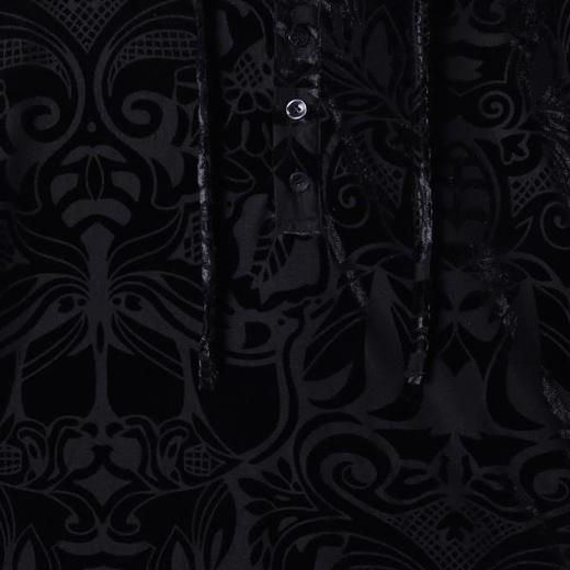 WY1018SDSA男士长袖t恤2025新款轻奢痞帅男装植绒图案设计连帽上衣百搭 商品图3