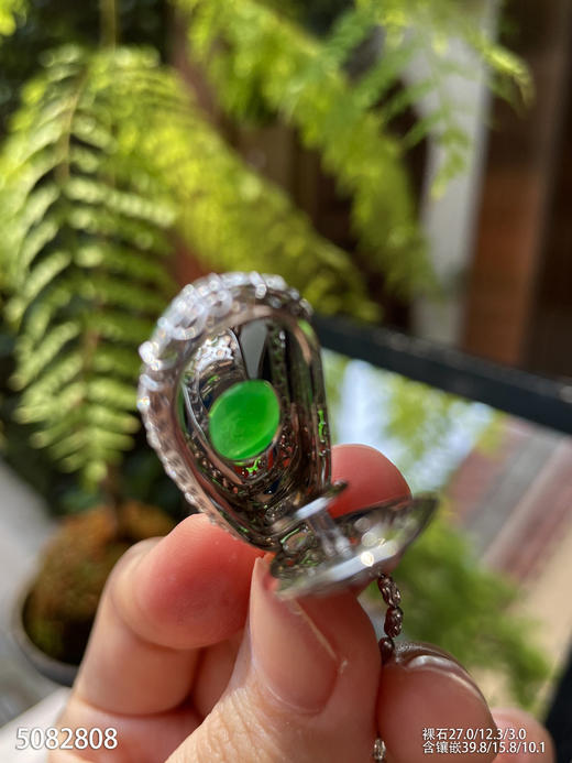 高冰艳绿福豆吊坠   99999【5082808】 商品图7