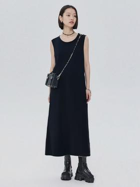 【MYBL】8629华夫细格黑色长款背心裙-喜出