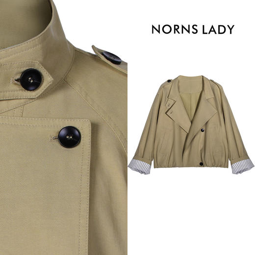 NORNS LADY诺恩 立领风衣外套短款长袖百搭时尚短外套 T25WF01421-12.1 商品图1