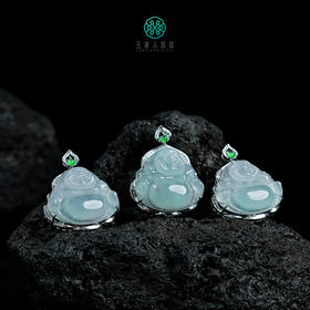 D18K翡翠吊坠-翡翠晴底佛公吊坠约23*28mm#