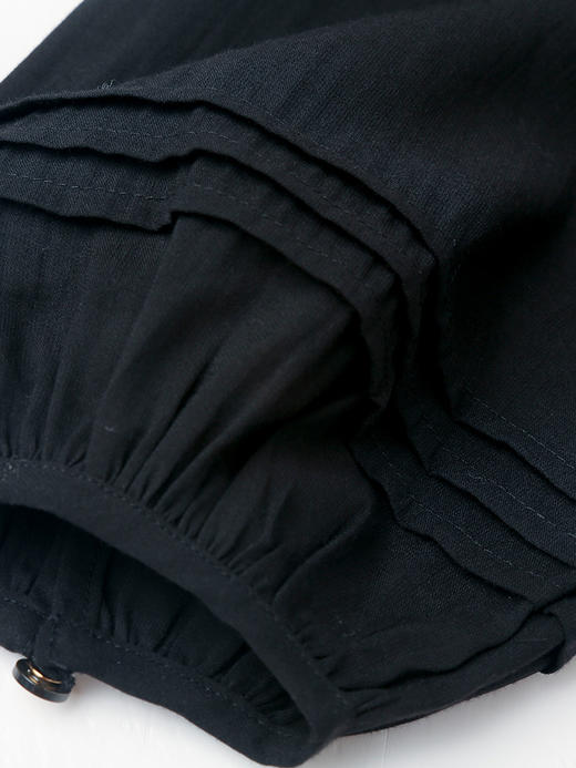 优雅氛围感！黑色系带小衫 灯笼袖 + 蕾丝拼接 日常通勤都好穿 商品图4