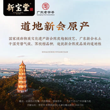 新宝堂 10年陈皮蕴月瓶 新会十年陈皮煲汤 250g玻璃瓶 /水饮冲调 /花草/养生茶 /代用茶/花草茶 商品图1