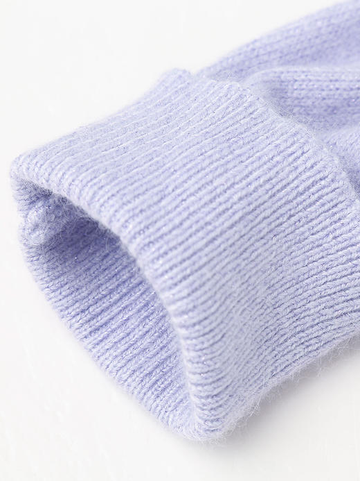 浅紫色短袖毛衣女 圆领短款收腰设计 温柔风针织上衣 商品图3