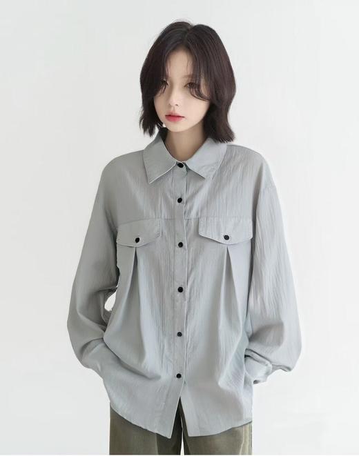 【早秋特卖】318天然纤维麻棉感中长衬衫衬衫-喜出 商品图1