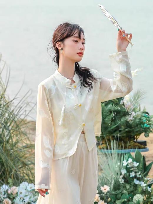 【早秋特卖】文艺国风立领新中式短款提花外套-喜出 商品图2