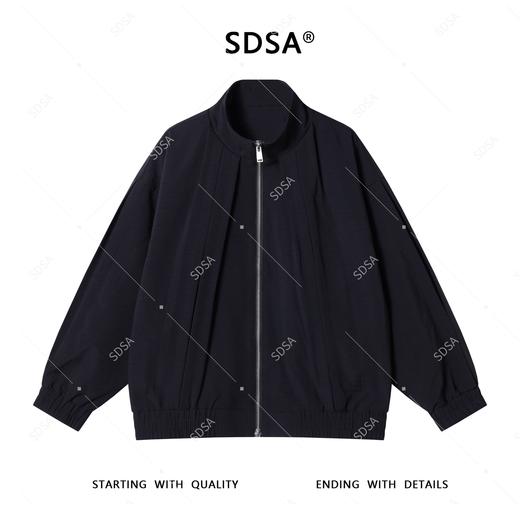 32888SDSA男士2025新款轻奢痞帅男装纯色立领褶皱拉链外套网红款外套潮 商品图1