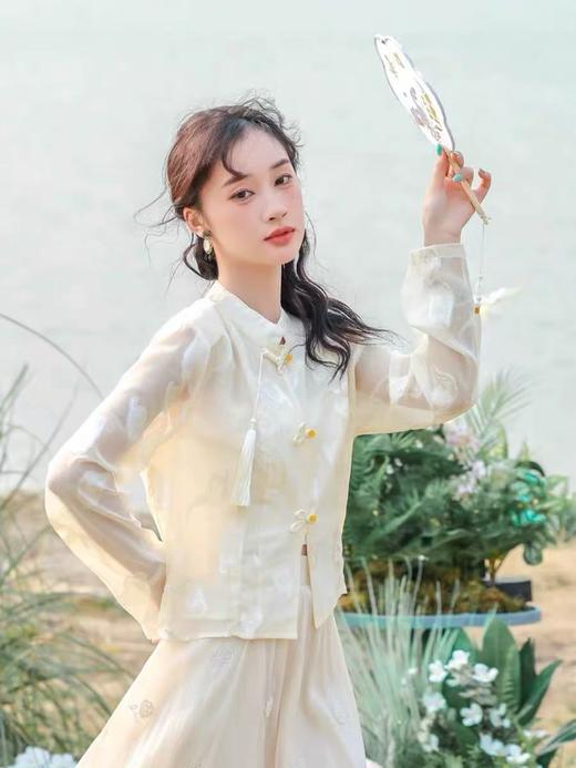 【早秋特卖】文艺国风立领新中式短款提花外套-喜出 商品图0