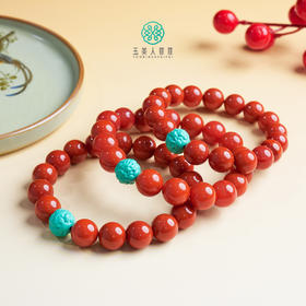 玉美人菲菲-南红单圈圆珠手串约11mm-多样性发一