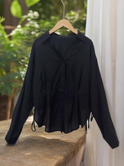 【早秋特卖】2569v领天丝麻浅长后短v领长袖衬衫-喜出 商品图5