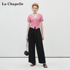 天猫同步【亚麻、凉爽垂顺】拉夏贝尔/La Chapelle高腰休闲裤女显瘦百搭垂坠松紧腰直筒裤裤 商品缩略图1