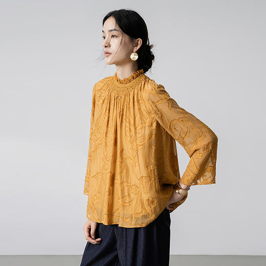 【林栖设计小店】（现货）立体剪花真丝衫宽松打揽气质2025秋季新品花仙子上衣女1953051 商品图9