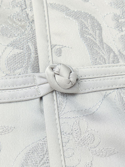 新中式盘扣银灰色提花外套，解锁牛仔裤混搭新风尚 商品图3